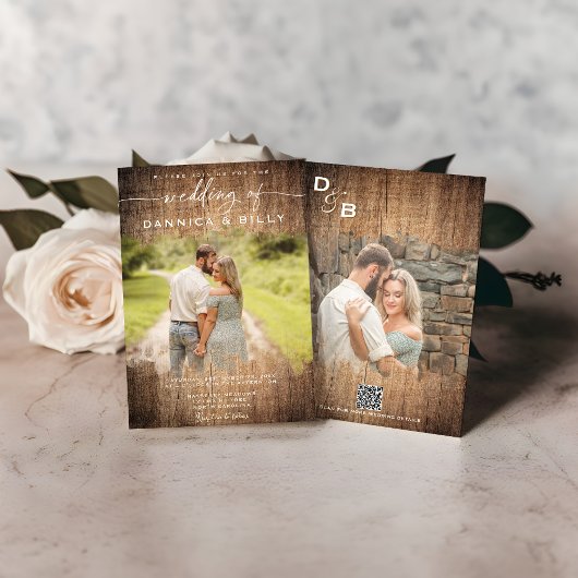 Rustieke landfoto bruiloft uitnodiging