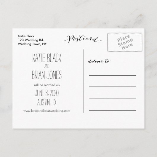 Rustieke landfoto Save the Date Briefkaart (Achterkant)