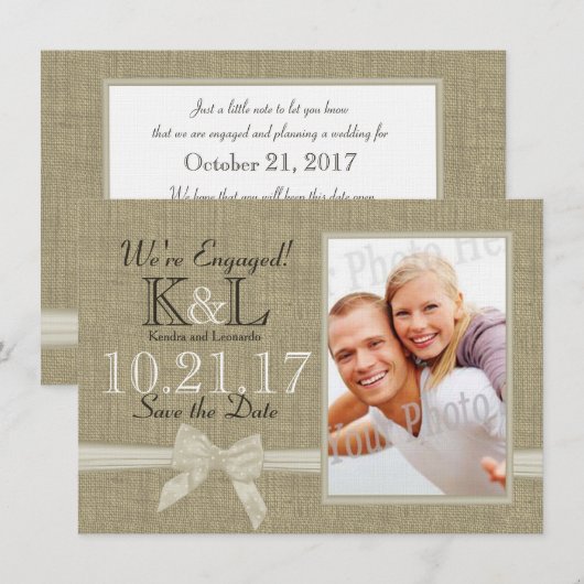 Rustieke landfoto's Sla de datum op Save The Date (Voorkant / Achterkant)