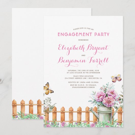 Rustieke landhuis | Garden Engagement Party Kaart (Voorkant / Achterkant)