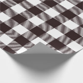 Rustieke landhuis zwart & wit flanel cadeaupapier (Hoek)