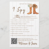Rustieke landlaarzen "I Spy" Wedding Game (Voorkant)
