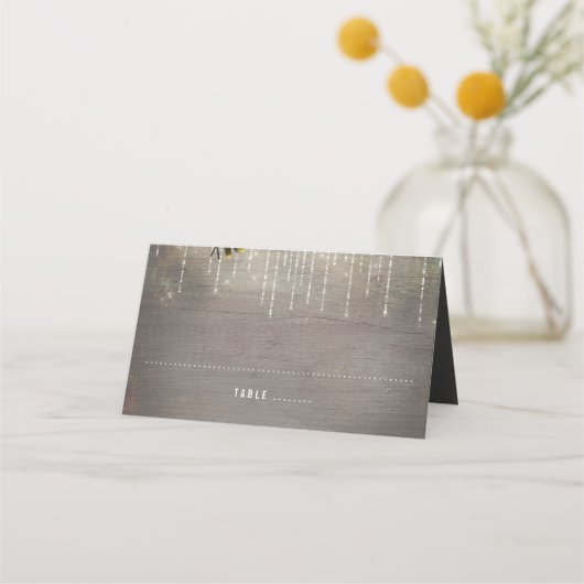 Rustieke Landlantaarn Lichten Bruiloft Plaatskaartje (Voorkant)