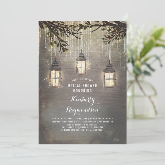 Rustieke Landlantaarns Tuin Vrijgezellenfeest Kaart (Staand voorkant)