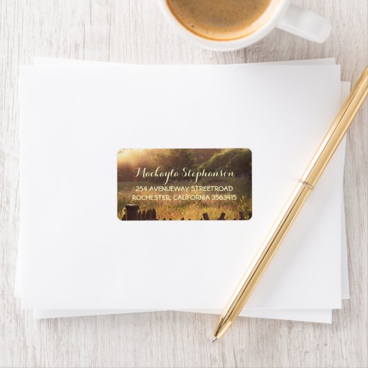 Rustieke landscène bruiloft etiket (Insitu)