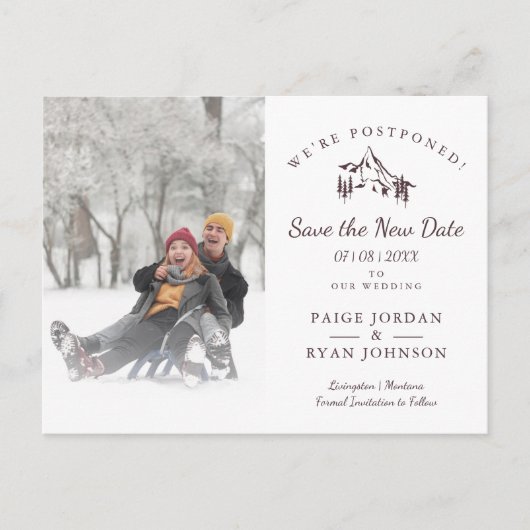 Rustieke landschap bergen foto Verander de datum Briefkaart (Voorkant)