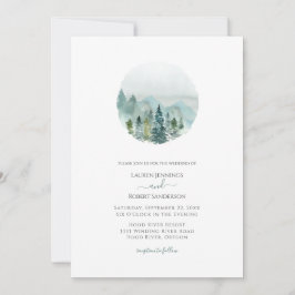Rustieke Landschap Waterverf Evergreen Tree Bruilo Kaart