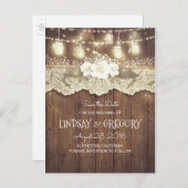 rustieke landschuur bruiloft save de datum aankondigingskaart (Voorkant / Achterkant)