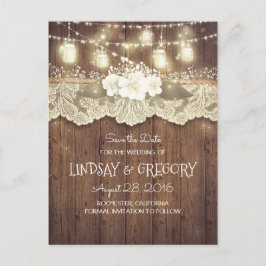 rustieke landschuur bruiloft save de datum aankondigingskaart