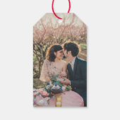 Rustieke landschuur hout foto bruiloft Welkomsttas Cadeaulabel (Achterkant)