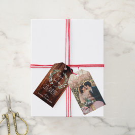 Rustieke landschuur hout foto bruiloft Welkomsttas Cadeaulabel