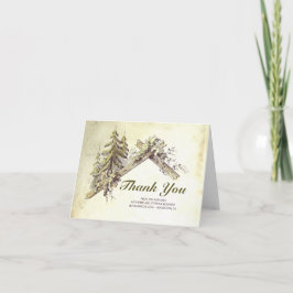 Rustieke landschuur in de Bossen Dank u Bedankkaart