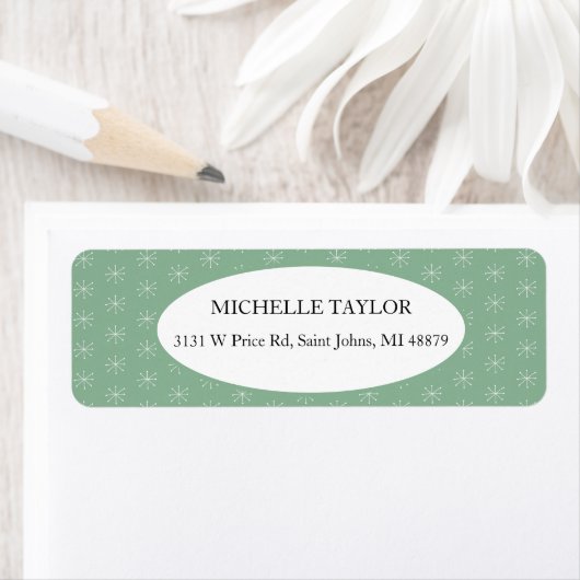 Rustieke landsneeuw op groen etiket (Insitu)