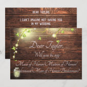 Rustieke landverlichting Maid Matron Man bruidsmei Kaart (Voorkant / Achterkant)