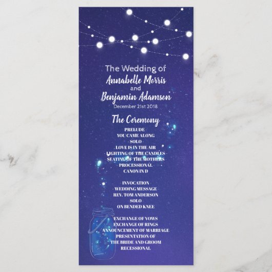 Rustieke landverlichting metselaar potten bruiloft programmakaart (Voorkant)