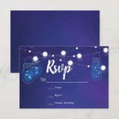 Rustieke landverlichting metselaarskruiken bruilof RSVP kaartje (Voorkant / Achterkant)