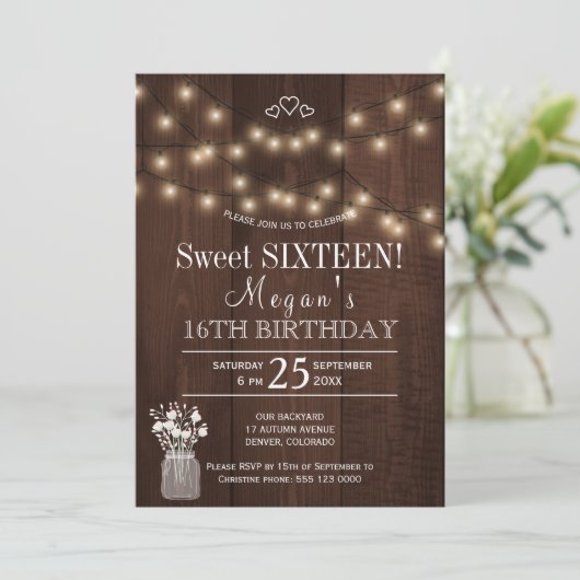 Rustieke landverlichting schuur hout zoet zestien kaart (Staand voorkant)