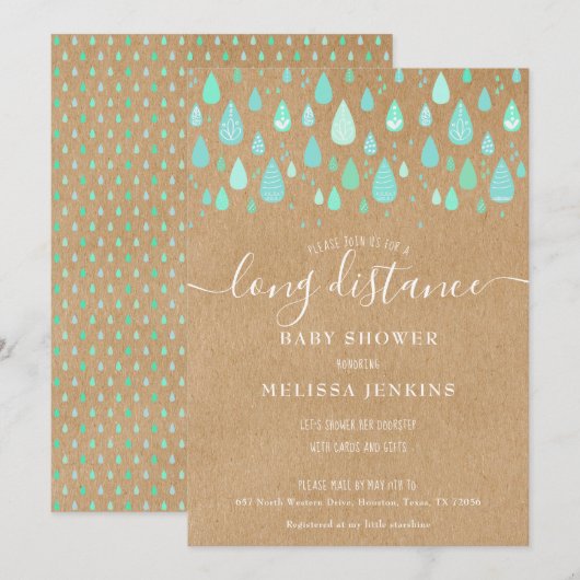 Rustieke lange afstand douche per post kaart (Voorkant / Achterkant)