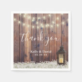 Rustieke Lantaarn Baby's Breath Bloemen Huwelijk Servet (Voorkant)