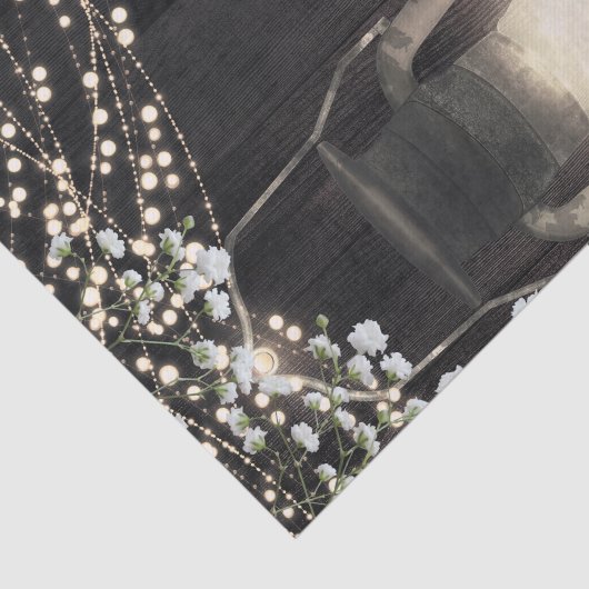 Rustieke Lantaarn Baby's Breath & Lichtjes Bruilof Tissuepapier (Detail)