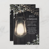 Rustieke lantaarn Baby's Breath Lights Trouwdetail Informatiekaartje (Voorkant / Achterkant)