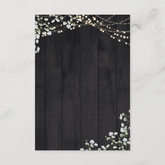 Rustieke lantaarn Baby's Breath Lights Trouwdetail Informatiekaartje (Achterkant)