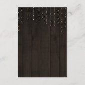 Rustieke lantaarn en lichten bruine houten trouwde informatiekaartje (Achterkant)