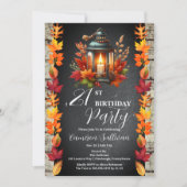 Rustieke Lantaarn en verlaat Herfst 21ste verjaard Kaart (Voorkant)
