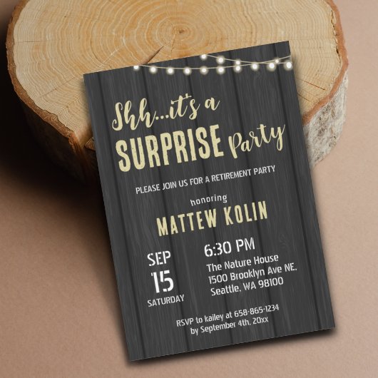 Rustieke Lantaarn Foto Pensioen Verrassingsfeest Kaart