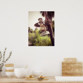 Rustieke  Lantaarn Hangen Buitenshuis in Natuur Poster (Keuken)