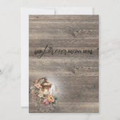 Rustieke lantaarn land hout schuur bruiloft kaart (Achterkant)