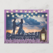 Rustieke Lantaarn Lavendel Bloemen Foto Dank u Briefkaart (Voorkant)