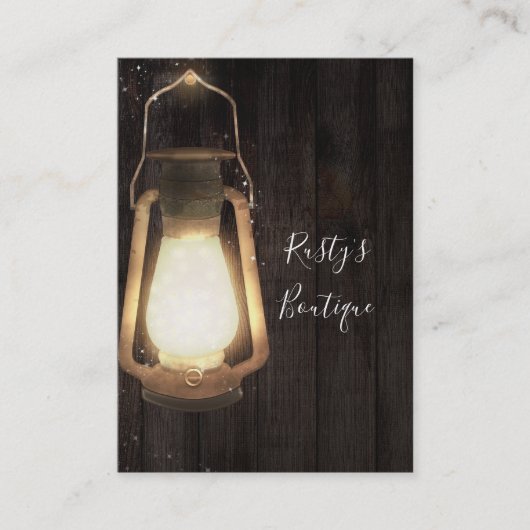 Rustieke Lantaarn Lichtbruin Hout Boerderij Schuur Visitekaartje (Voorkant)