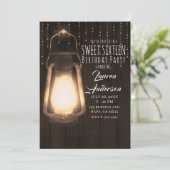 Rustieke Lantaarn & Lichten Bruin Hout Zoet 16 Fee Kaart (Staand voorkant)