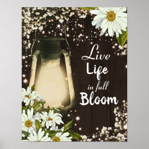 Rustieke Lantaarn & Madeliefjes Madeliefje Bloem L Poster