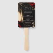 Rustieke lantaarn & rode rozen Elegant trouwprogra Handwaaier (Achterkant)