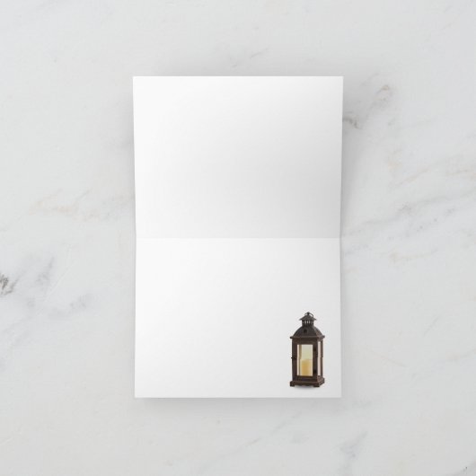 Rustieke lantaarn snoerlicht herfst bruiloft bedankkaart (Binnen)