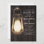 Rustieke lantaarn verlichting schuur hout verlovin kaart (Voorkant)