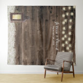 Rustieke Lantaarn Witte Bloemenschuur Trouwachterg Wandkleed (In Situ (horizontaal))