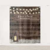 Rustieke Lantaarn Witte Bloemenschuur Trouwachterg Wandkleed (Voorkant)