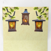  rustieke lantaarns allemaal in één bruiloft drieluik uitnodiging (Binnenzijde eerst)