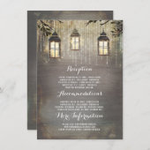 Rustieke Lantaarns Bruiloft Informatie Gast Informatiekaartje (Voorkant / Achterkant)