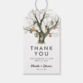Rustieke lantaarns eiken boom bruiloft gunst dank  cadeaulabel