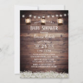 Rustieke lantaarns en slingerlichtjes bloemendecor kaart (Voorkant)