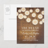 rustieke lantaarns houten save the date briefkaart (Voorkant / Achterkant)