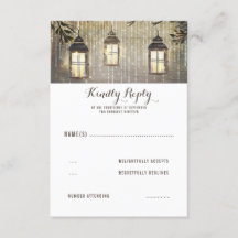 Rustieke Lantaarns Land Bruiloft RSVP