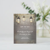 Rustieke lantaarnverlichting Bewaar de datum Aankondigingskaart (Staand voorkant)