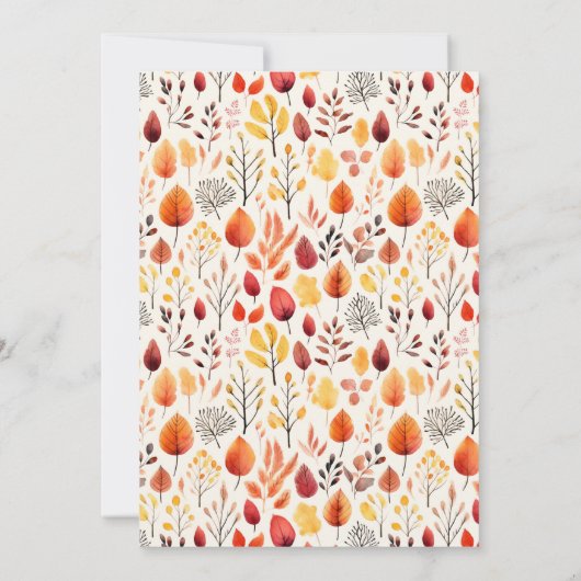 Rustieke Lanters & Herfstbladeren Thanksgiving Kaart (Achterkant)