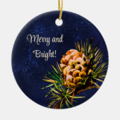 Rustieke Larch kegel Keramisch Ornament (Voorkant)