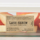Rustieke  Lash Serum Mascara Tube Wrapper Labels (Aangebracht)